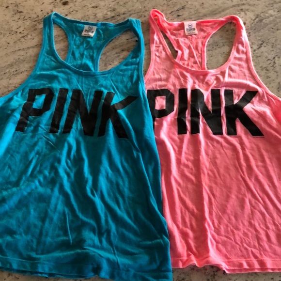 PINK Victoria's Secret Tops - Pink Racer Back Tanks (2)